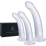 Greenpinecone Transparenter Klein Medium Groß Analplugs Set, Anal Butt Plug Naturdildo mit Hohe Qualität Starken Saugnapf Klassische Dildos Masturbation Sexspielzeug für Frauen, Paare, Männer