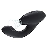 Womanizer DUO 1 Rabbit-Vibrator & G-Punkt Stimulator mit Klitoris-Sauger, doppelte Stimulation mit je 12 Intensitätsstufen, Black Gold