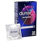 Durex Intense Kondome – Mit Noppen, Rippen & mit Desirex-Gel befeuchtet – Perfekter Sitz & leichtes Abrollen – 10er Pack (1 x 10 Stück)