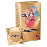 Durex Natural Feeling Kondome – Latexfreie Kondome aus Real-Feel-Material & mit anatomischer Easy-On-Form – 14er Pack (1 x 14 Stück)