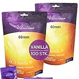 VIBRATISSIMO Kondome XXL Vanilla 100er Pack I Premium Kondome mit Aroma I Condoms for Men I Vanille-Kondome mit dünner Wandstärke & aromatisiert I b=60mm
