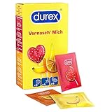Durex Vernasch Mich Kondome, Kondome mit Geschmack, Gummi, Kondommix aus drei Aromen, 14 Stück (1er Pack)